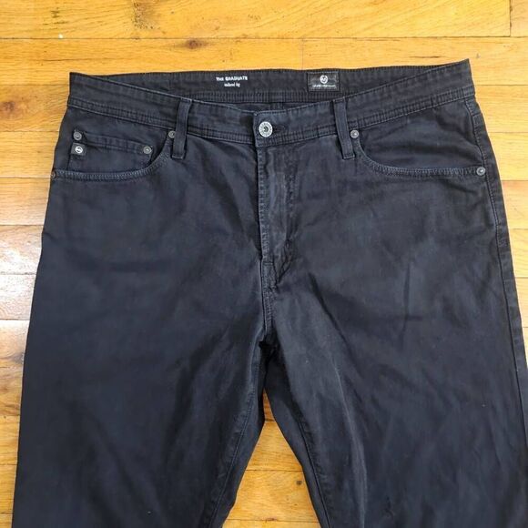 Adriano Goldschmied AG Jeans Mens 36x32 Black Graduate Tailored Leg - Picture 2 of 8